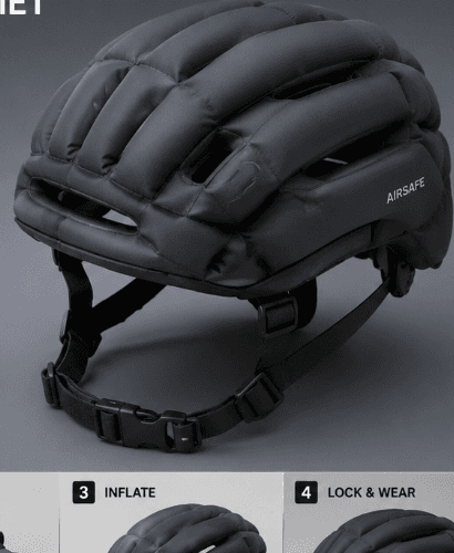 AIRSAFE Inflatable Bike Helmet Prototype