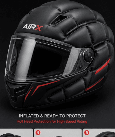 AIRX Inflatable Full-Face Motorcycle Helmet 3D Render